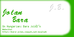 jolan bara business card